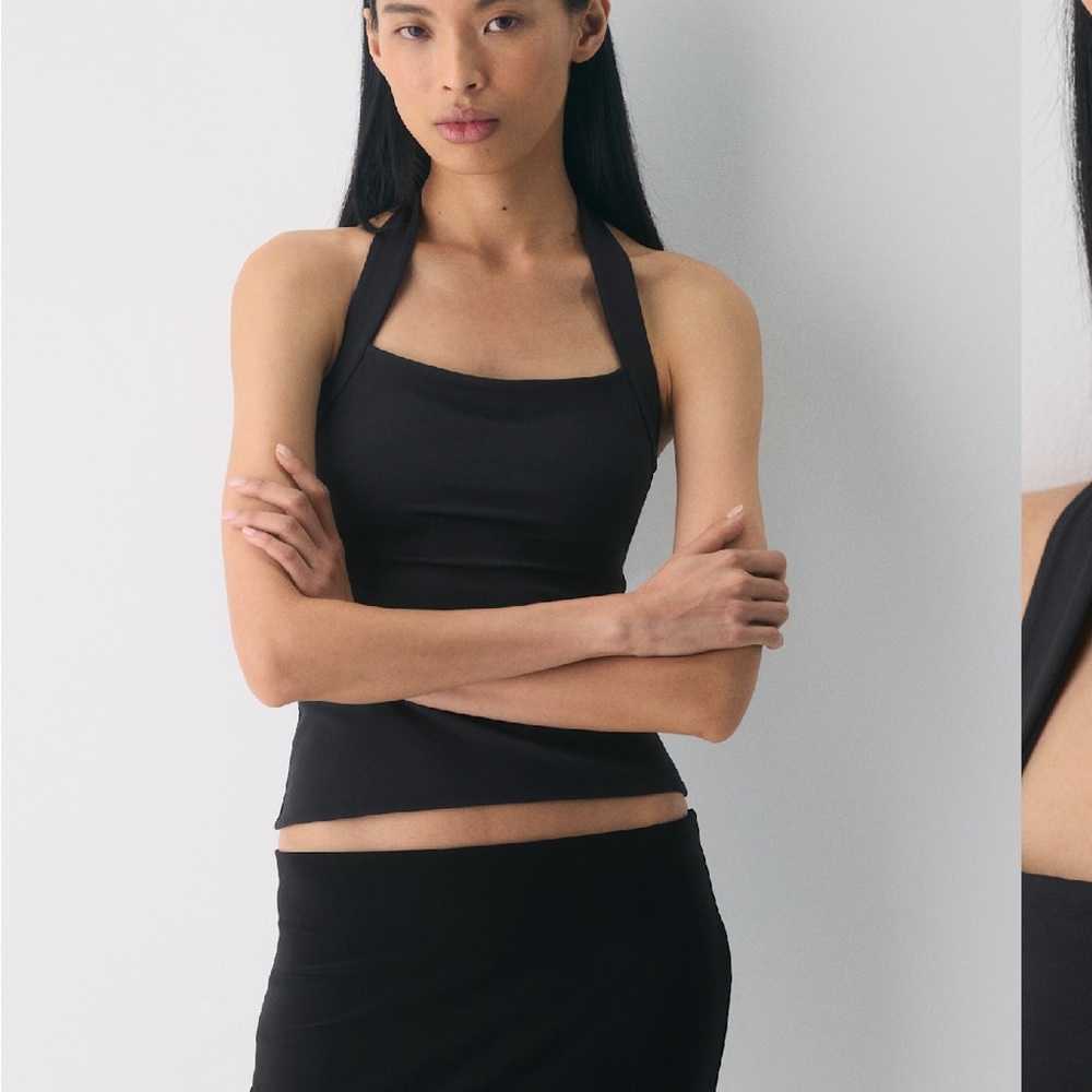 Aritzia Contour Black optimum halter
